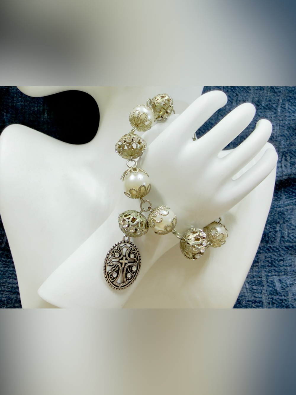 Vintage Crucifix Rosary Bracelet